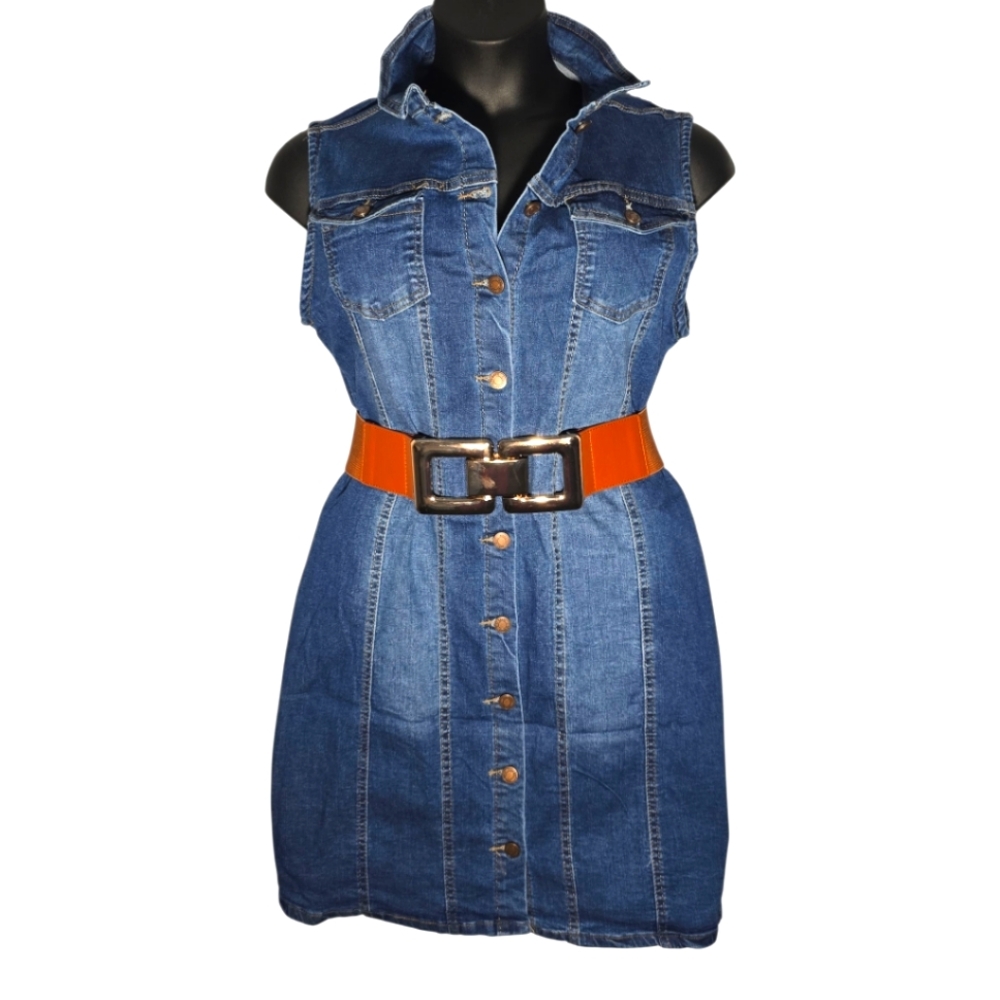 Nina Rossi - Denim Sleeveless Dress 3xl Slim
